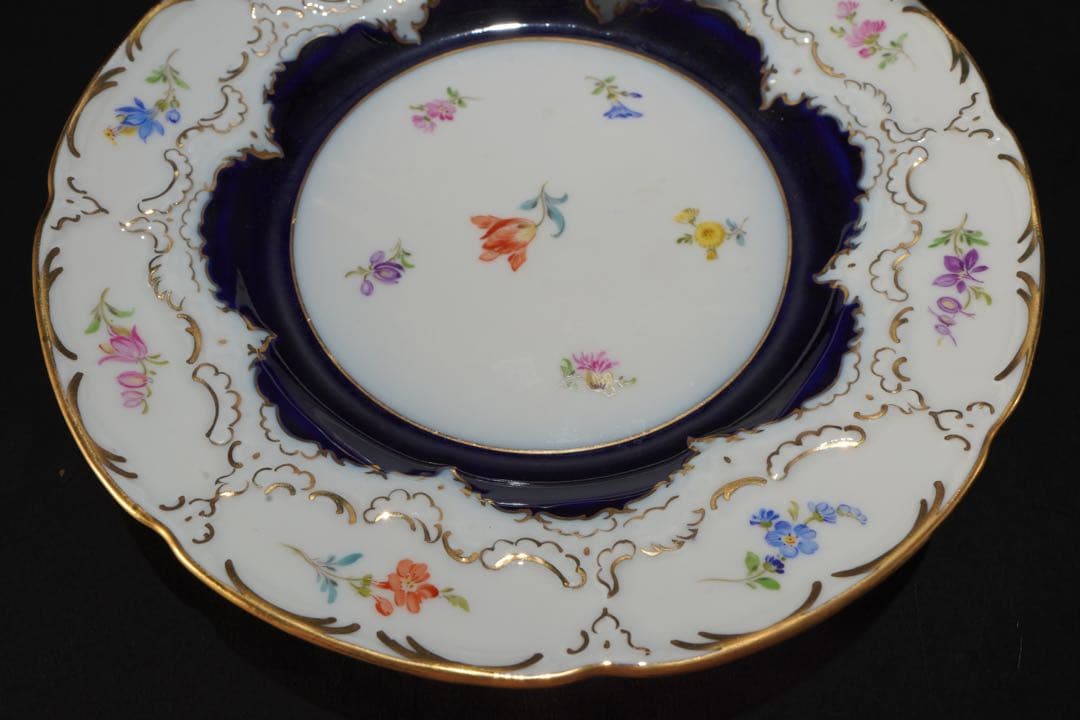 マイセン　Bフォーム　コバルト　プレート　20cm