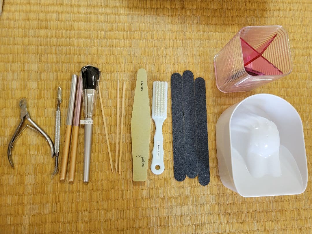 【中古・抜けあり】ネイル検定用品収納バッグ ブラック グッズセット