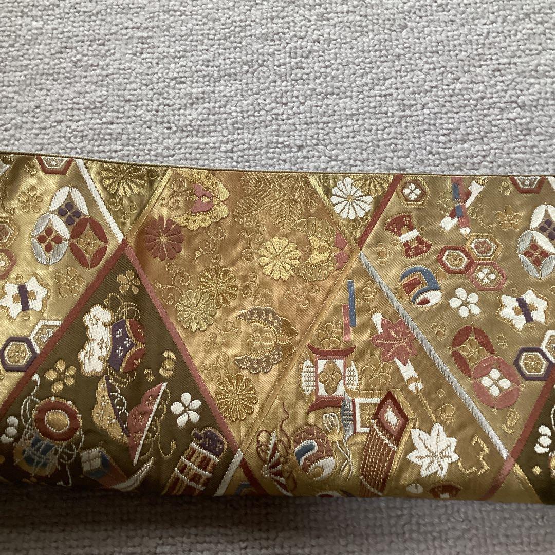 鈴乃屋　宝尽くし　高級六通袋帯　落ち着いた色味　結婚式　お正月　お祝い事に