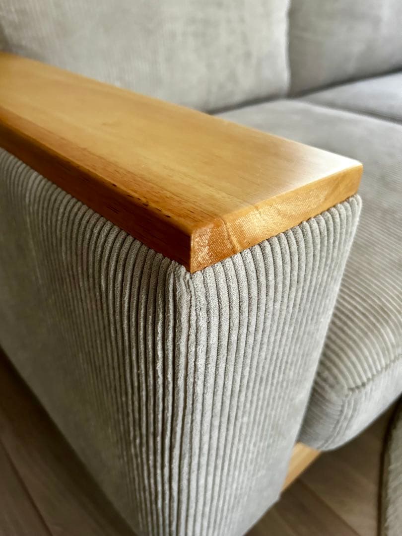 ［さくらんぼ！】ソファCosnaコーデュロイ 2人掛けソファ 木製フレーム