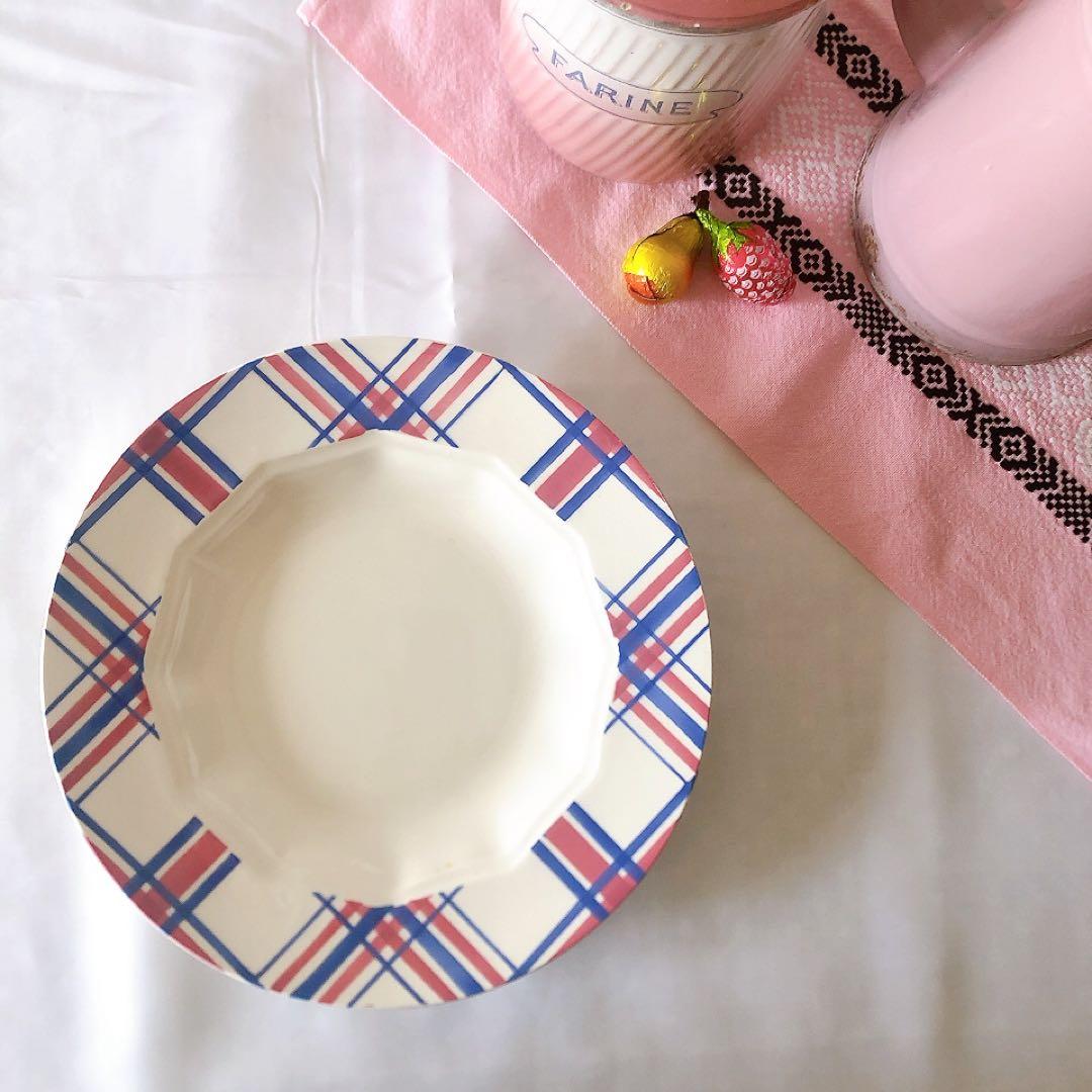 クレイユエモントロー HBCM スーププレート　C フランスアンティーク食器