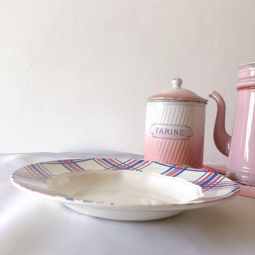 クレイユエモントロー HBCM スーププレート　C フランスアンティーク食器