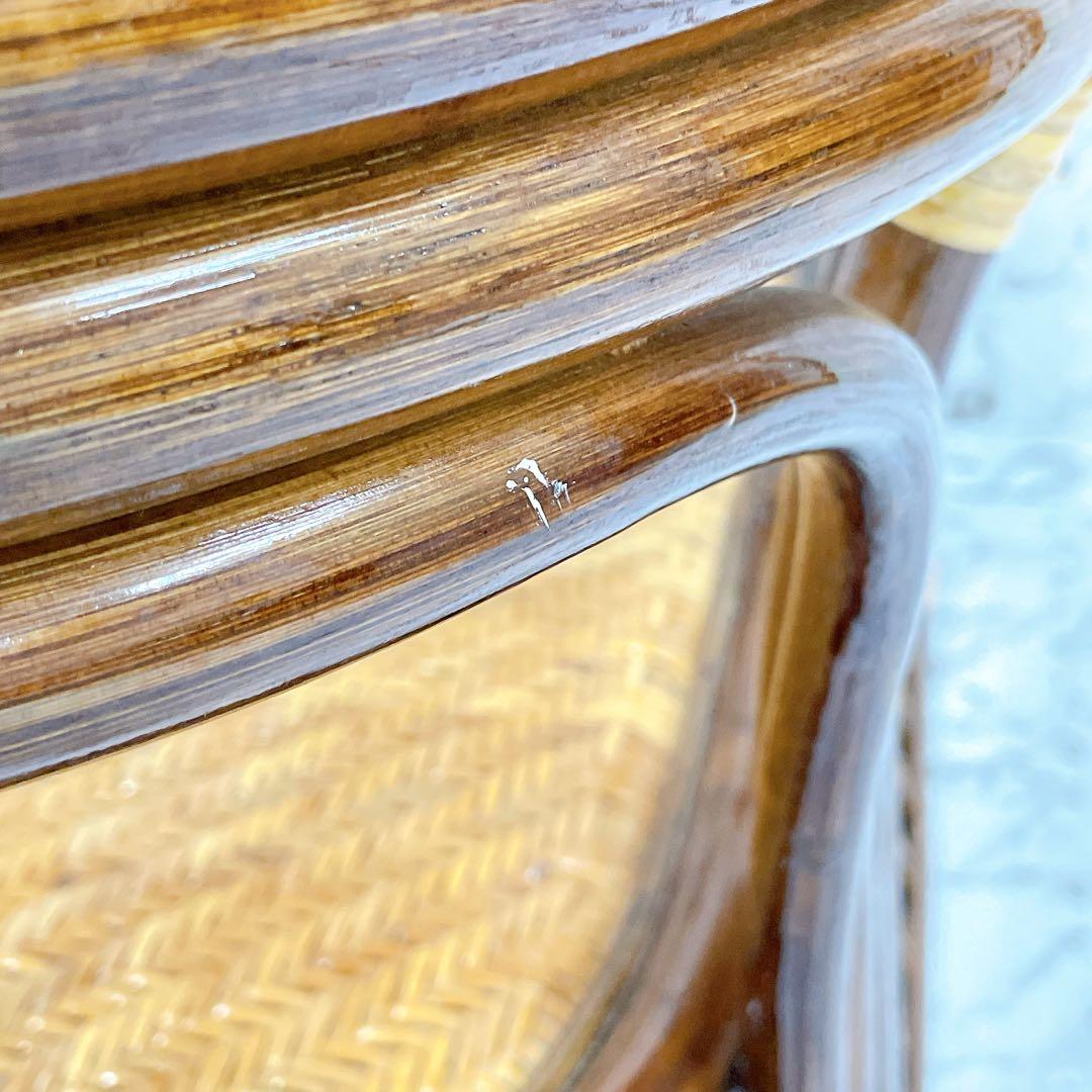 ラタン 籐 センターテーブル ガラステーブル オーバル