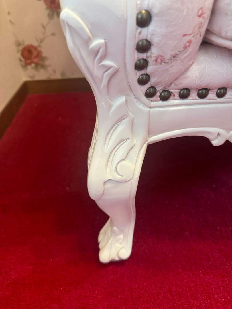 【美品】スクレドゥフィーユ・姫系・ロココ調・アンティーク・猫脚・1人掛けソファ