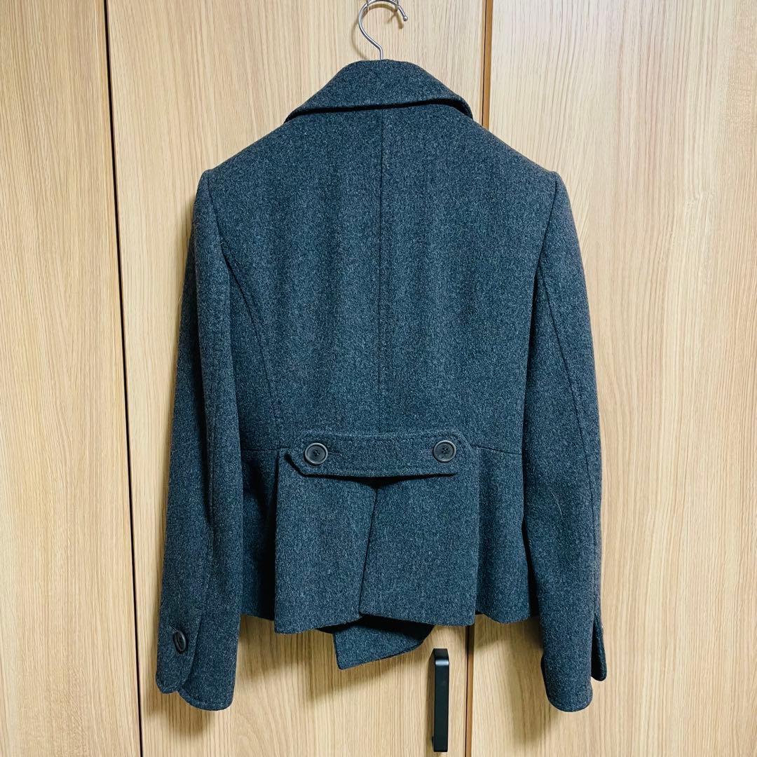 海*男様 美品✨　ポールスミス　ピーコート　カシミア混　マルチストライプ　グレー