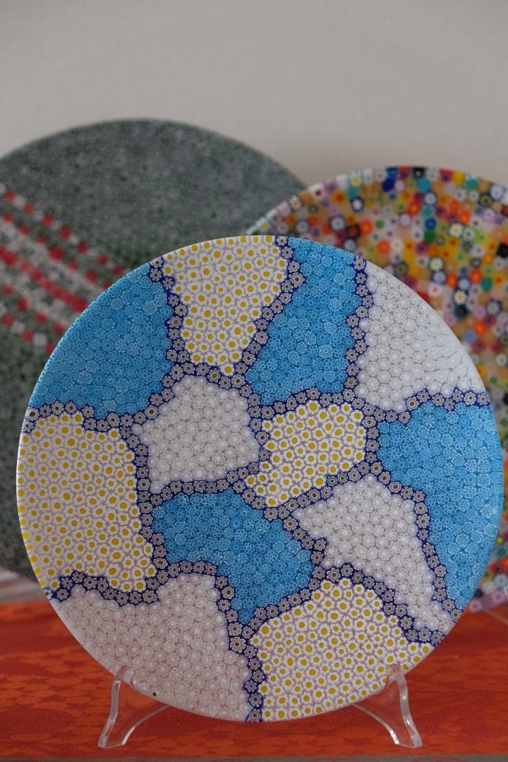 ベネチアガラス プレート ミルフォオリ ムリーニ 作家 検/エルコーレモレッティ