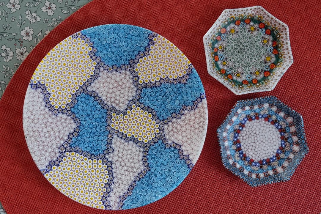 ベネチアガラス プレート ミルフォオリ ムリーニ 作家 検/エルコーレモレッティ