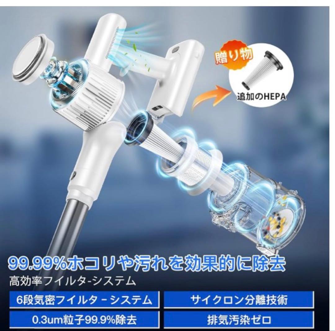 強力掃除機 コードレス 2WAY コードレス掃除機 500Ｗ 3段吸引力 低騒音