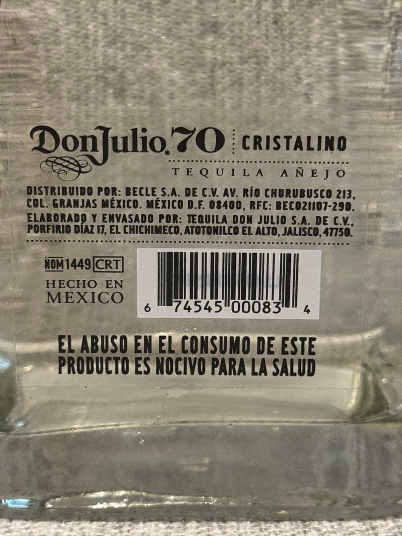 その他 Don Julio 70 Cristalino 750ml