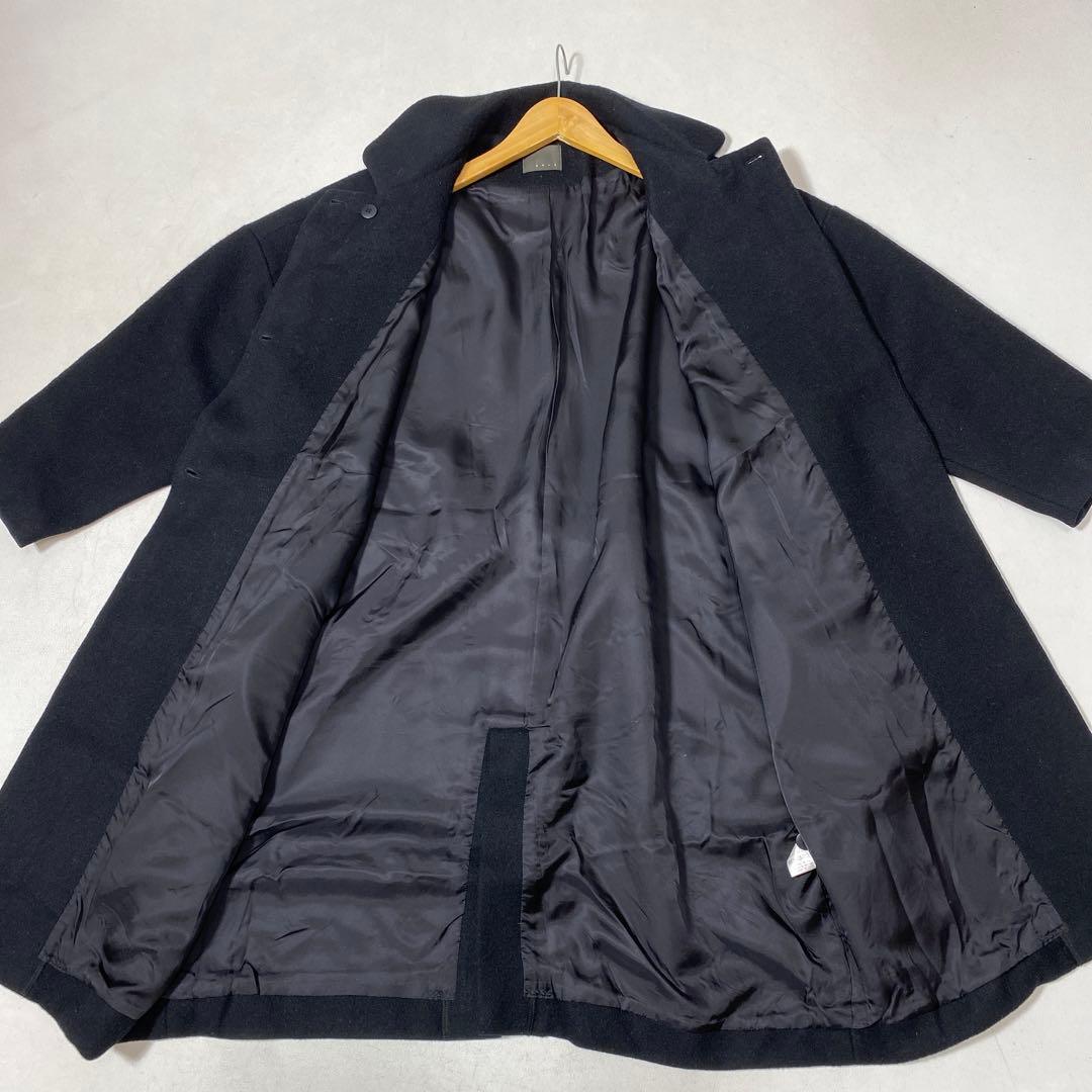 オローネ 6つボタンのバルーンコート ウール メルトン