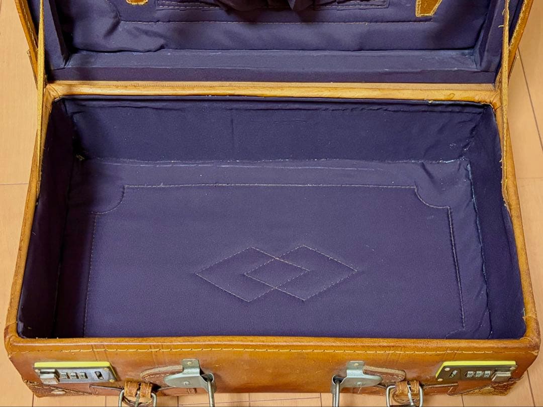 【レア】革製トランクケース アンティークヴィンテージスタイル アサヒビール 鍵付