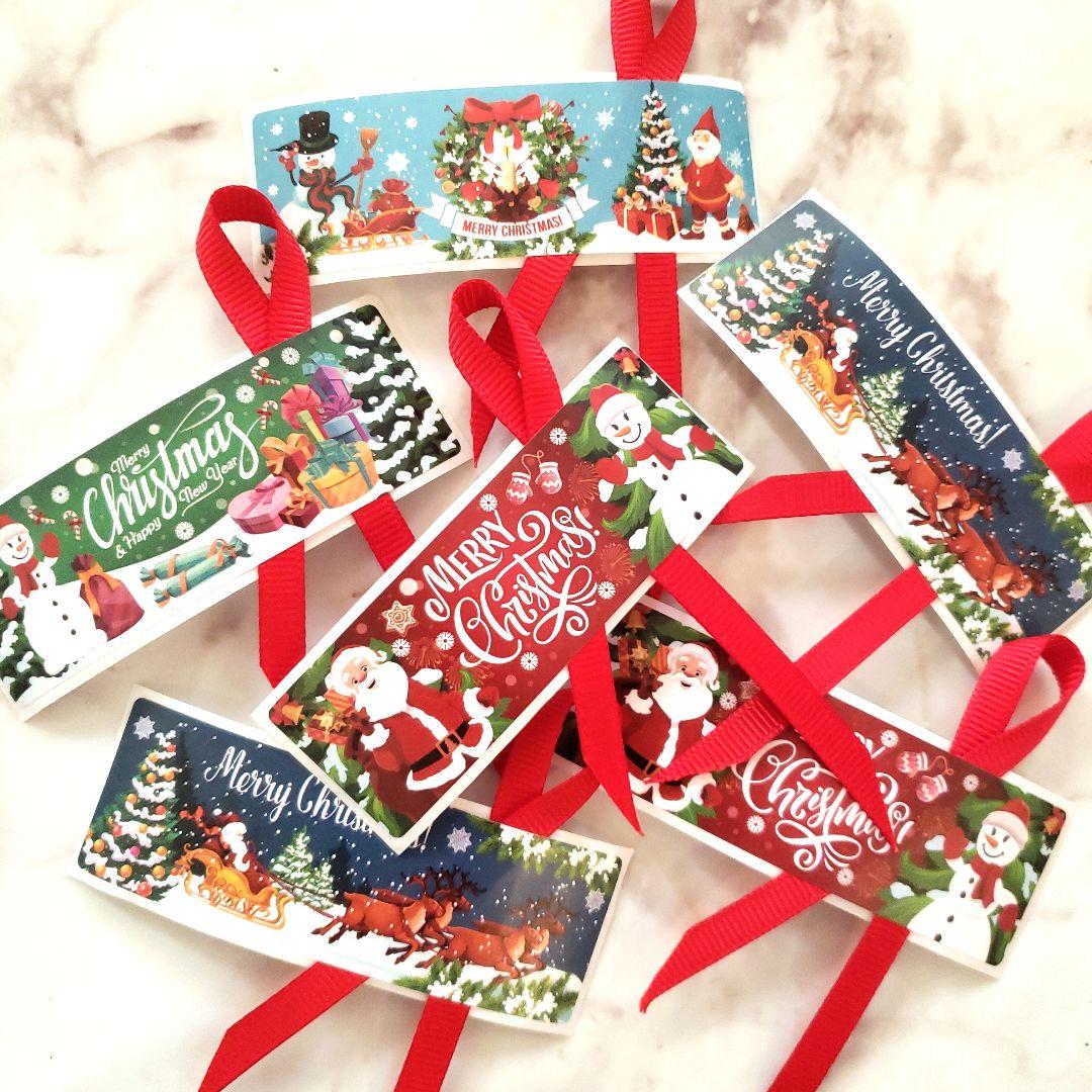 No.234　リボン付きサンキューシール　リボンシール　ギフトシール　クリスマス