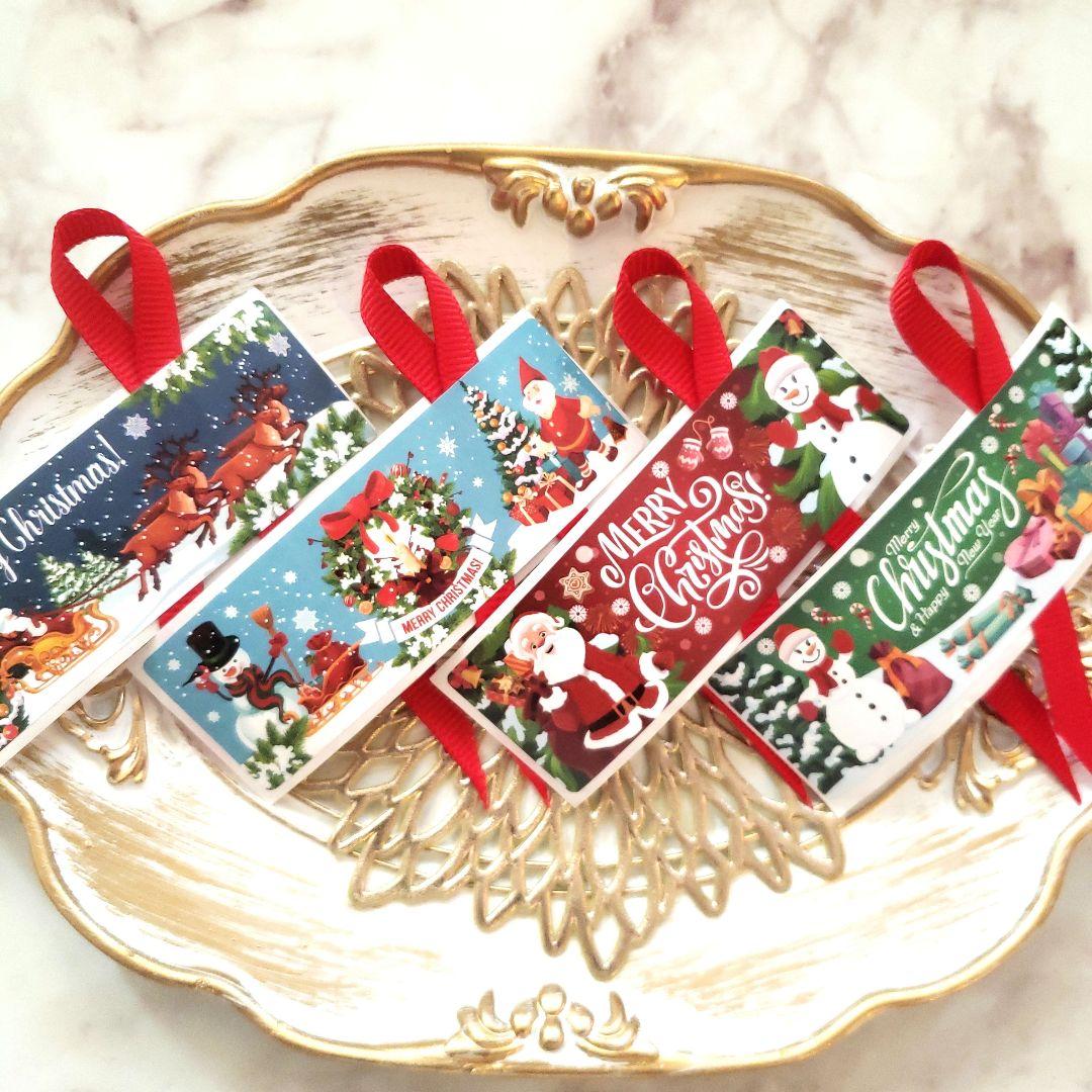 No.234　リボン付きサンキューシール　リボンシール　ギフトシール　クリスマス