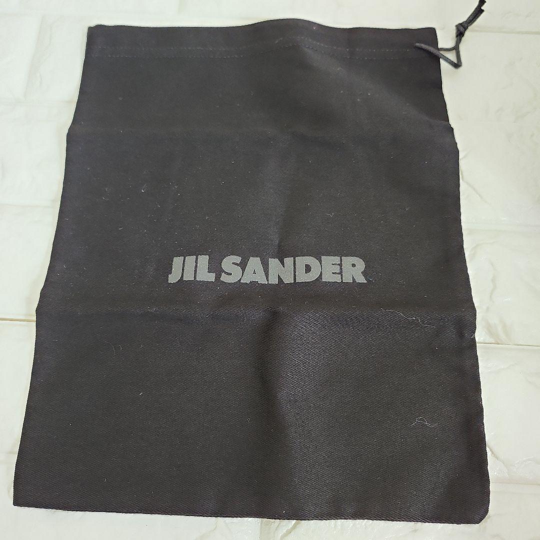 ジル・サンダー　ホワイト レザー フラットシューズ 編み込み　箱袋付