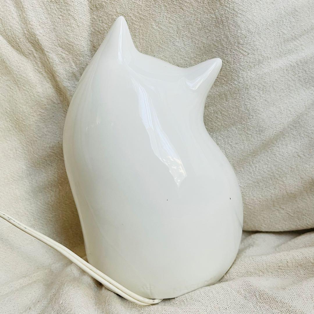 NARUMI 伸 猫型 陶器ランプ テーブルランプ ナルミ ボーンチャイナ