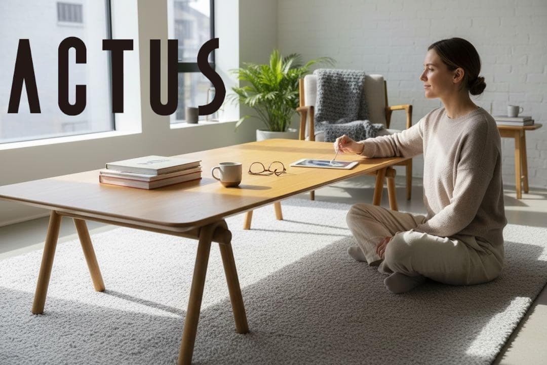 ナツキ 　ACTUS アクタス ローテーブル W.STICK 180cm