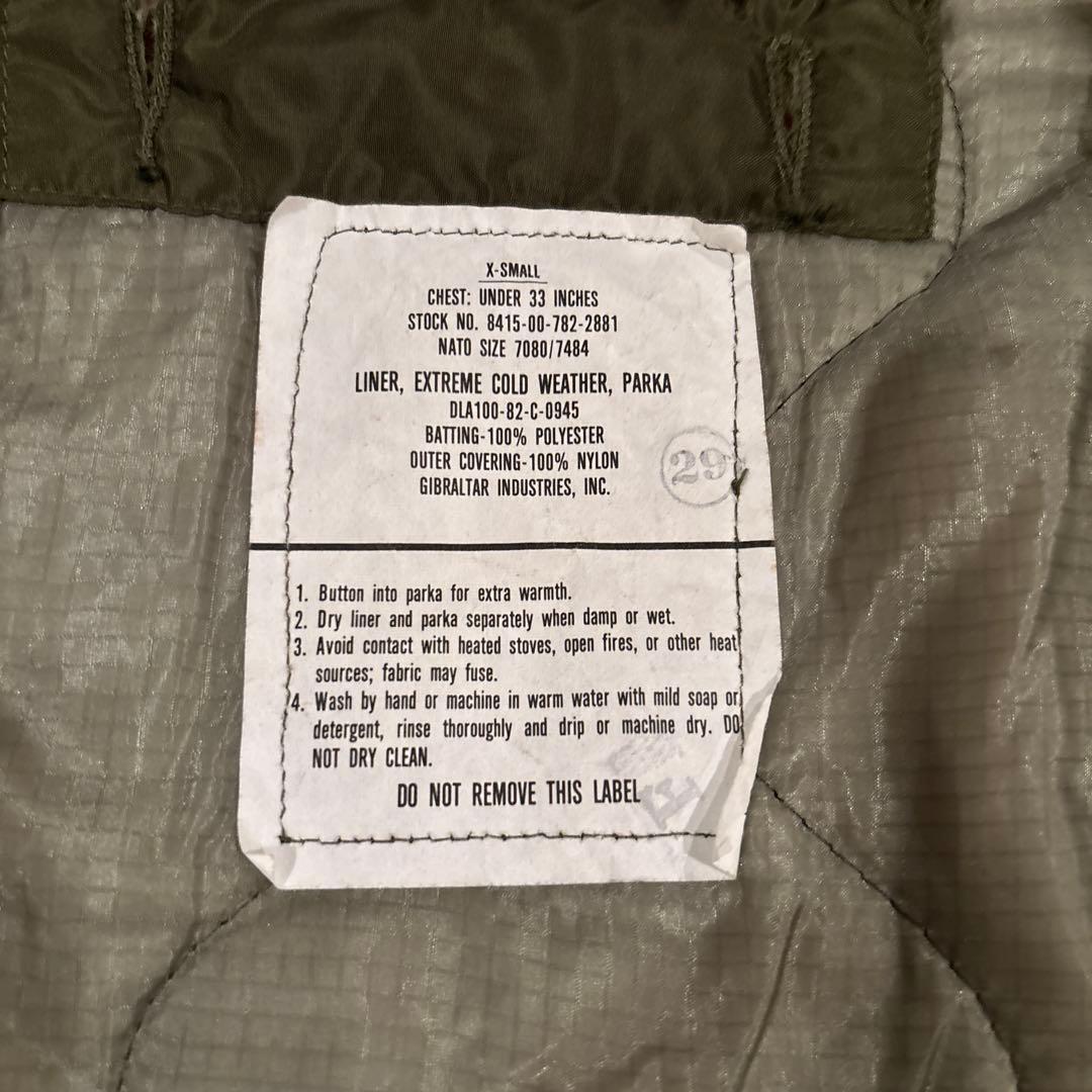 米軍 実物 デッド M-65 フィッシュテールパーカ XS フルセット