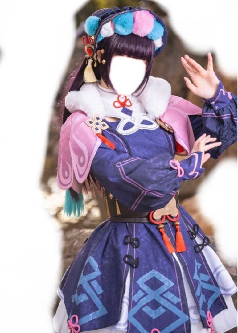 三分妄想/原神/雲菫/ブーツ＆ウィッグ付きコスプレ衣装Mフルセット