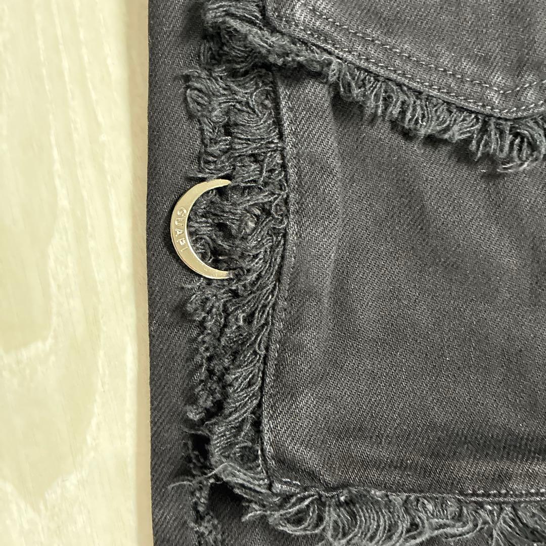 GUAPI リング付き プレミアムカーゴデニム ブラック28インチ