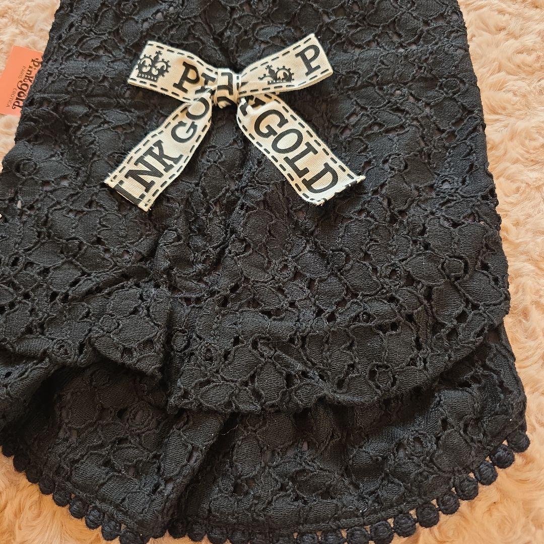 ブラックレースフード犬服 NY GOLD