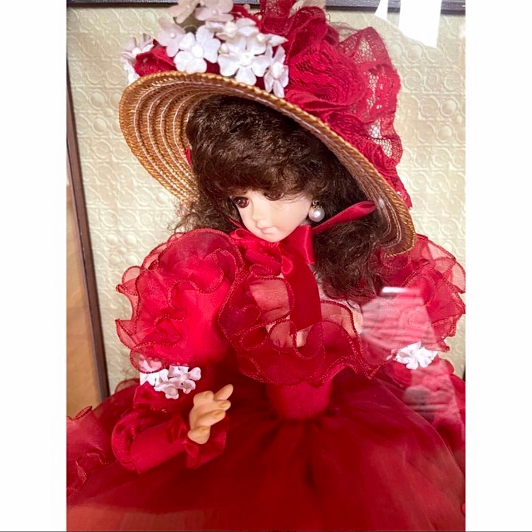 ●【美品】アンティークフランス人形 専用クリアケース付 ドール ドレス パール③