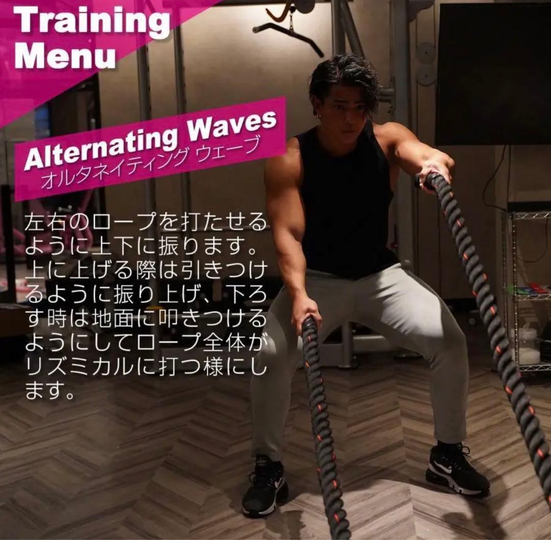 トレーニングロープ　50mm x 長さ15m プログレード・バトルロープ