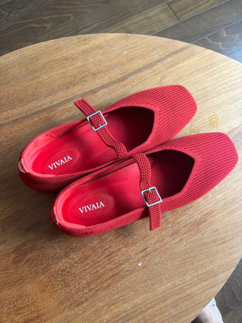 VIVAIAスクエアトゥ メリージェーン フラットシューズ