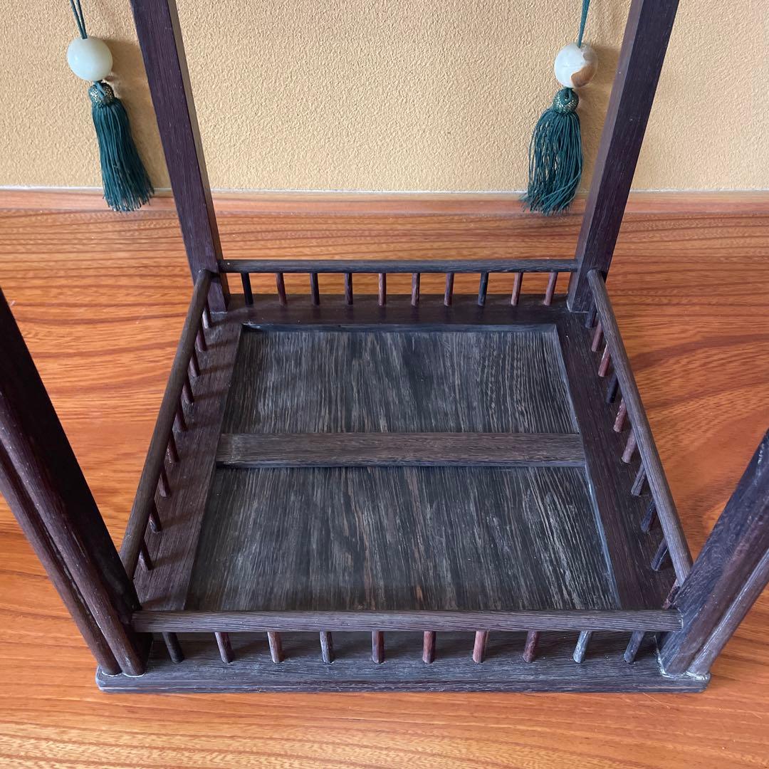 唐木懸崖1.2尺 盆栽台 黒檀 ビンテージ品 昭和レトロ 高卓(こうしょく)