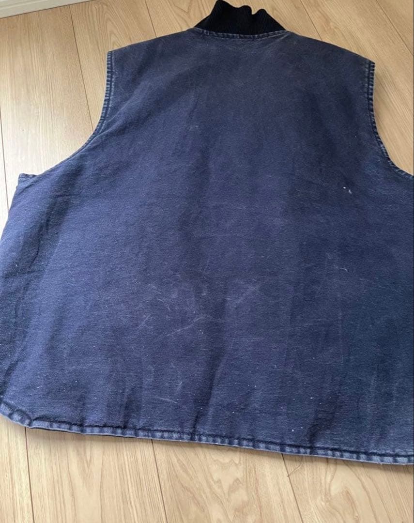 希少 Carhartt ネイビー ダック ベスト カーハート