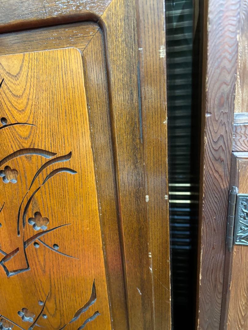 T60 飾り棚 レトロ 和 ガラス扉