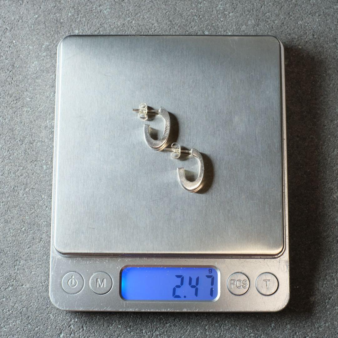 メキシコ タスコ製 TAXCO シルバー925 オーバルフープピアス/軽研磨仕上