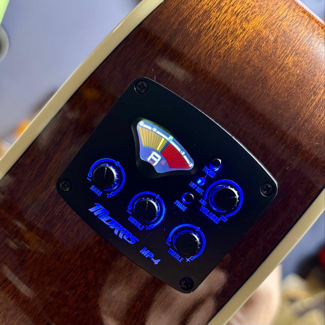 【新品同様】morris R-011 TS エレアコ 超低弦高調整済