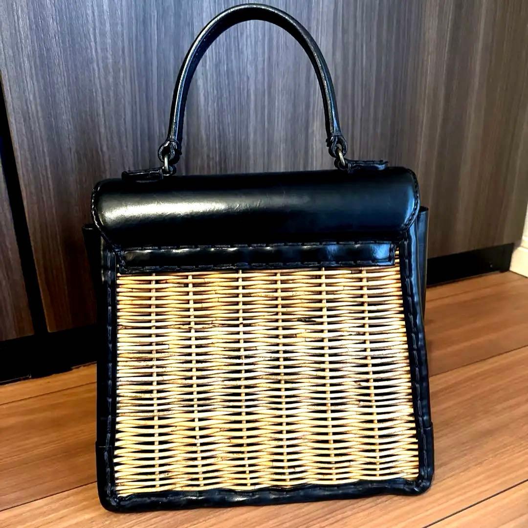 【最終値下げ】ebagos カーフハンドバッグ M カーフレザー紅籐 エバゴス