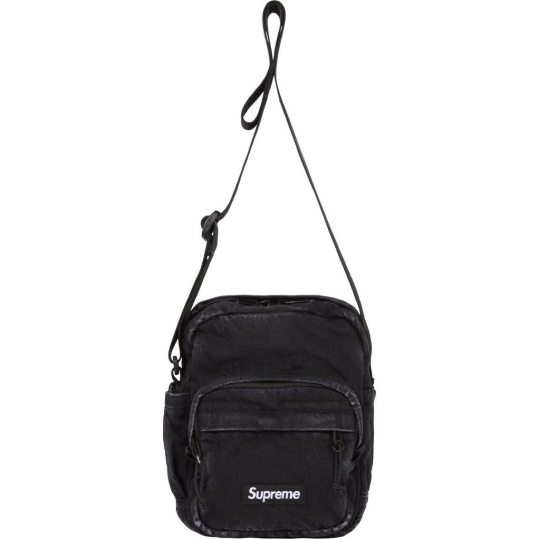 黒 Supreme Denim Shoulder Bag Black