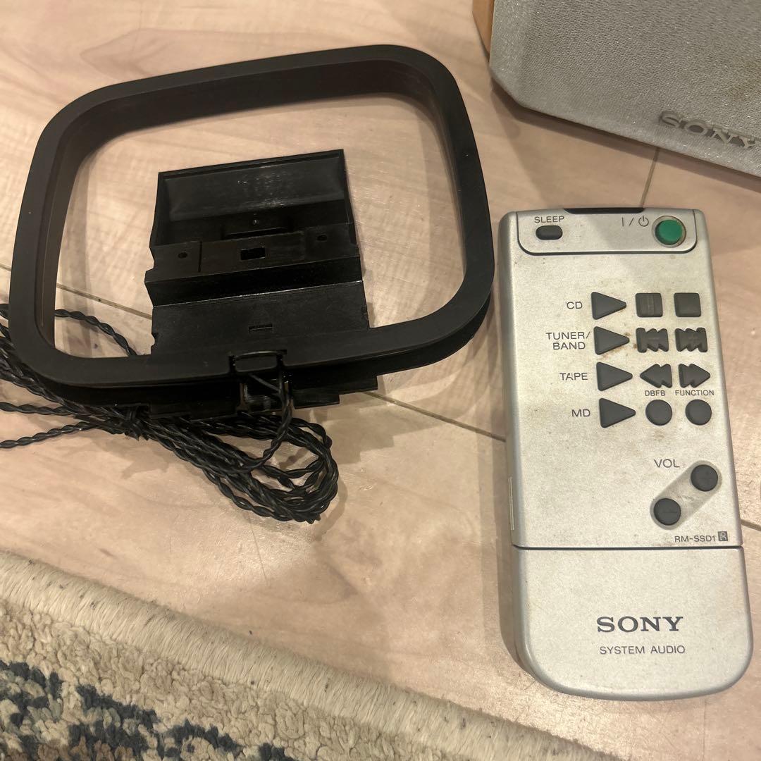 SONY オーディオコンポ CD MDプレーヤー 木製スピーカー　mds-sd1