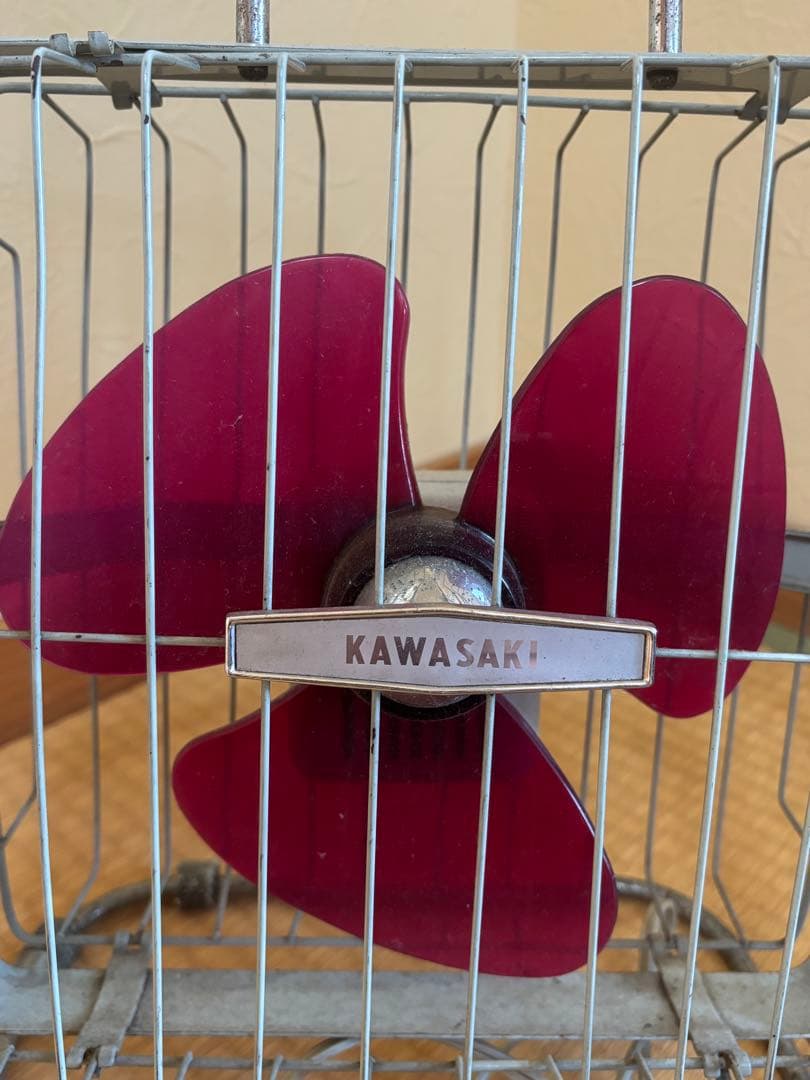KAWASAKI 赤色 家庭用 扇風機 レトロ