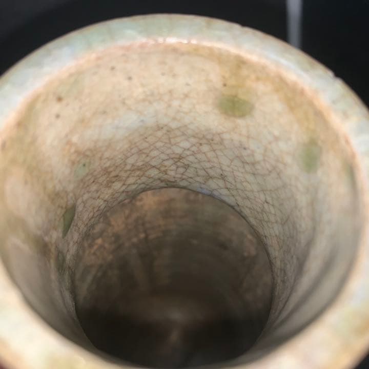 唐津焼　花入　花瓶　オブジェ　朝鮮唐津　唐津　流釉　時代　癒しグッズ