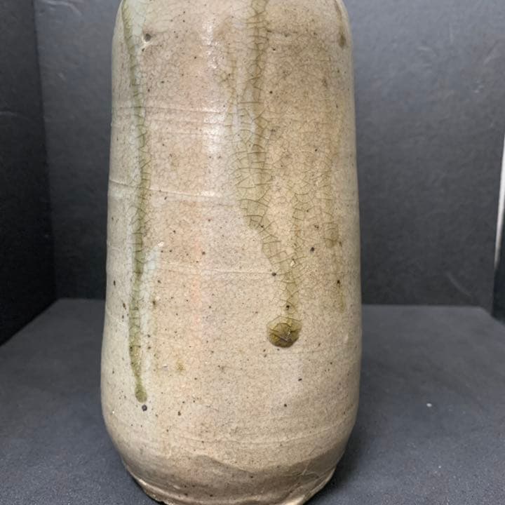 唐津焼　花入　花瓶　オブジェ　朝鮮唐津　唐津　流釉　時代　癒しグッズ