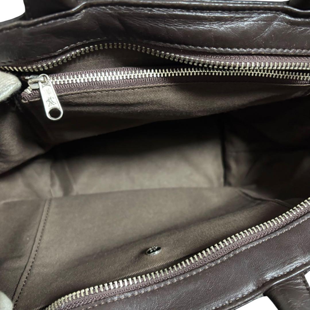 【希少】　マーガレットハウエル　レザー　ハンドバッグ　バケツ　ダークブラウン