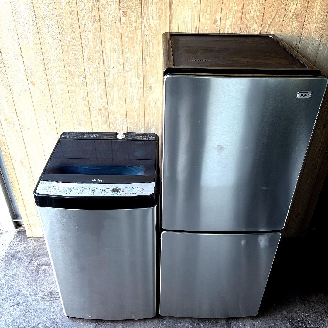 配送設置無料！純正Haierシルバーステンレス2点セット！完動超美品！新生活に！