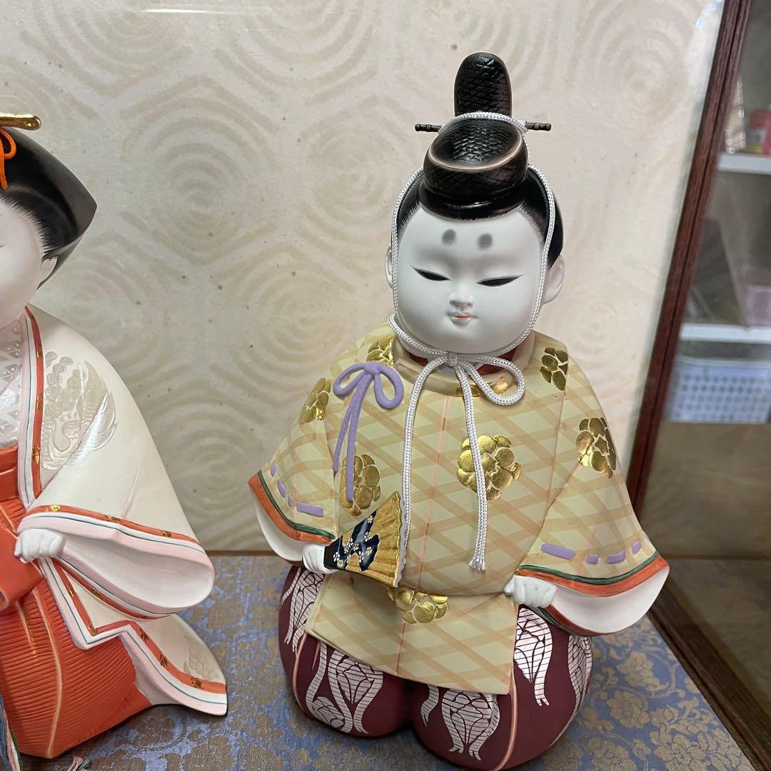 雛人形　お殿様　2体セット　ガラスケース　和　日本　日本人形　高御座