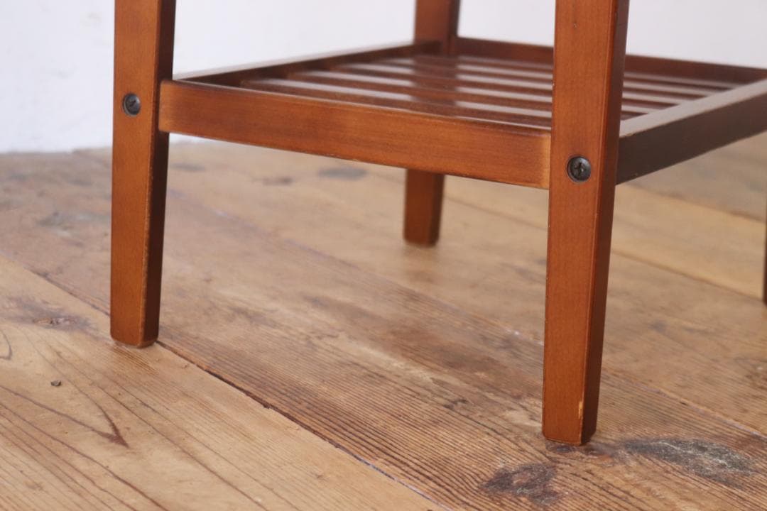 カリモク レトロ 電話台 花台 飾り台 木製 メラミン天板 デコラトップ