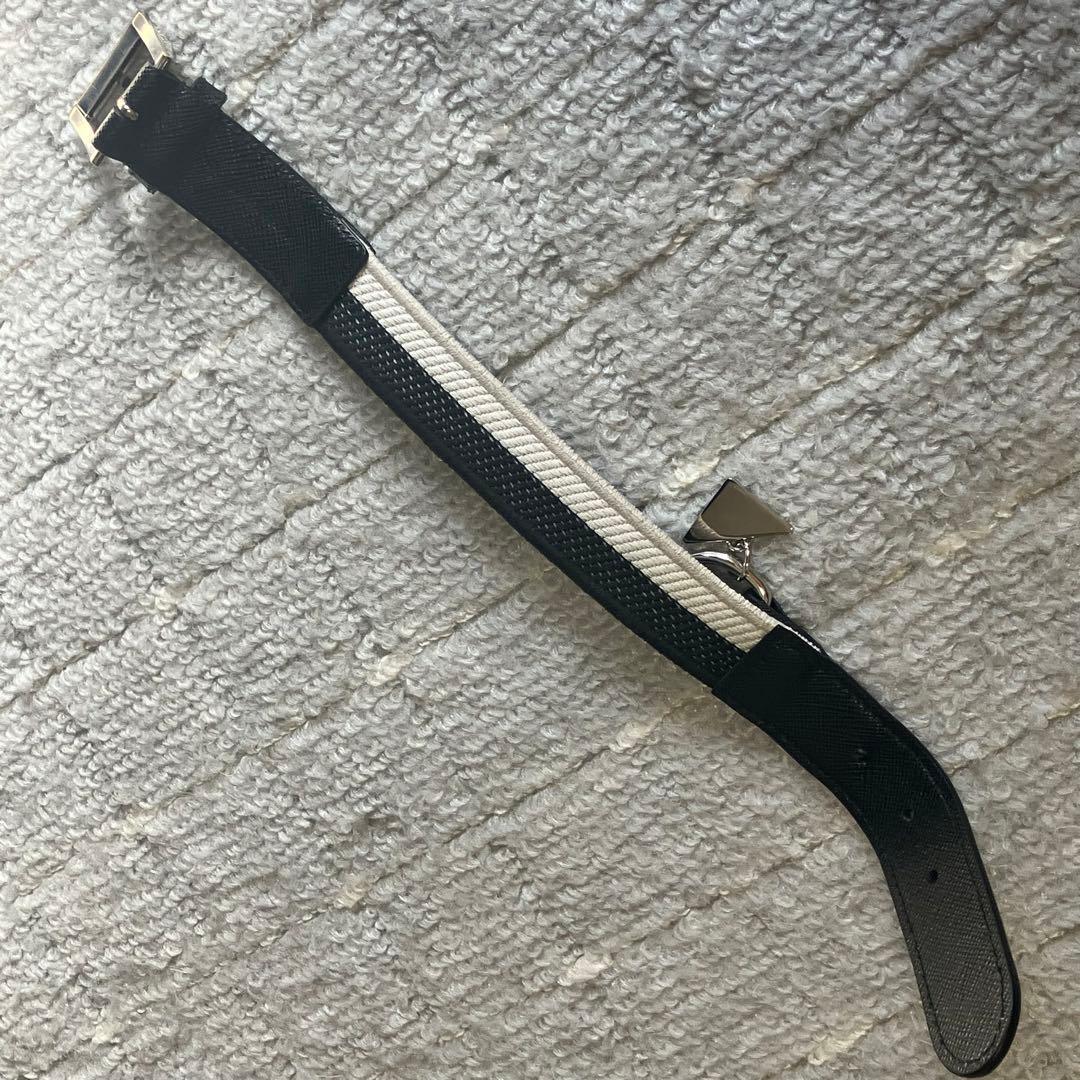 プラダ［首輪］三角ロゴ　犬用　ペット用品　レザー　ジャガード　箱付き　ブラック