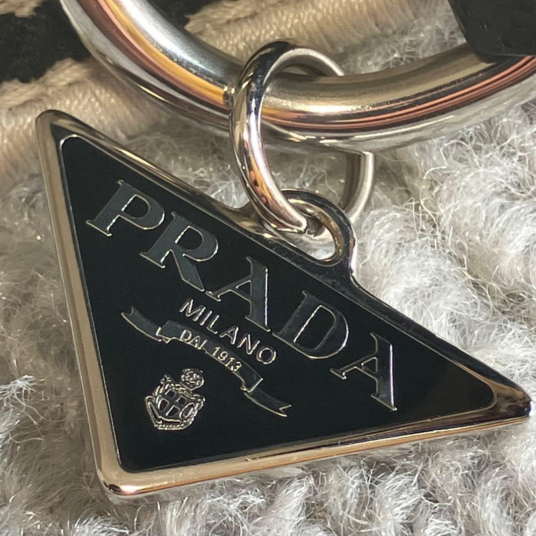 プラダ［首輪］三角ロゴ　犬用　ペット用品　レザー　ジャガード　箱付き　ブラック