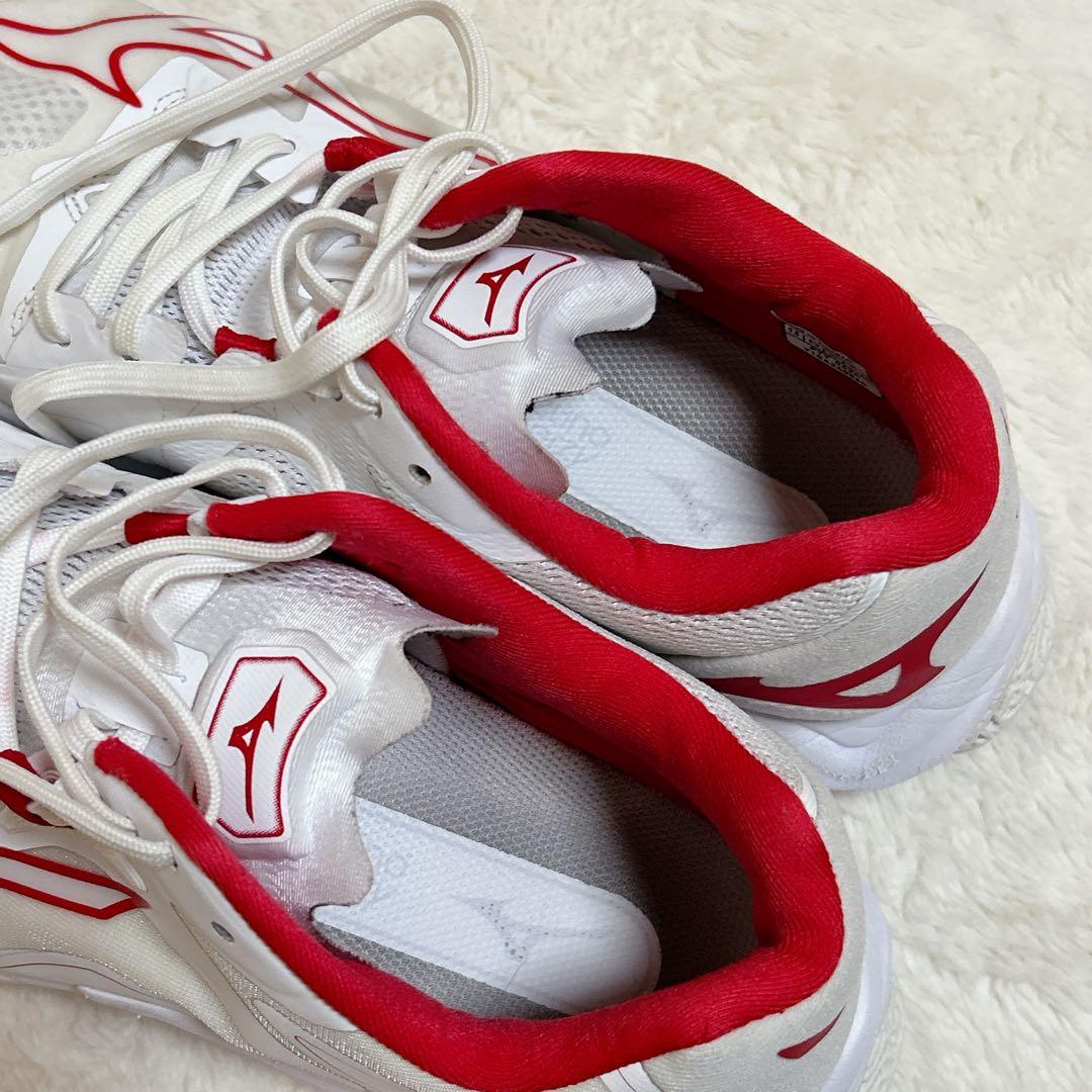 Mizuno バレーボールシューズ ホワイト/レッド