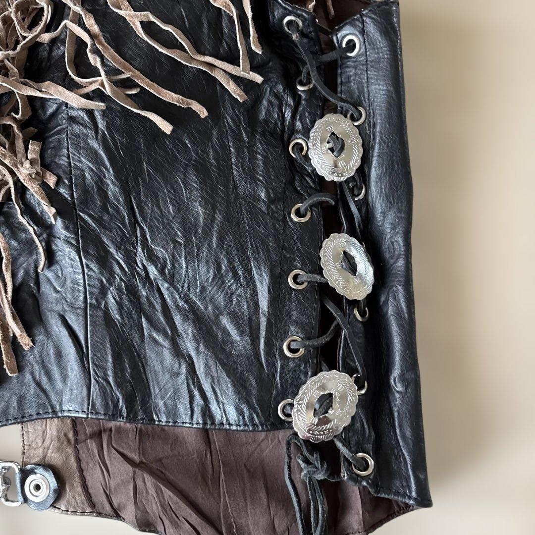HUDSON LEATHER フリンジ レザージャケットＸＸＬ￼スナップボタン￼