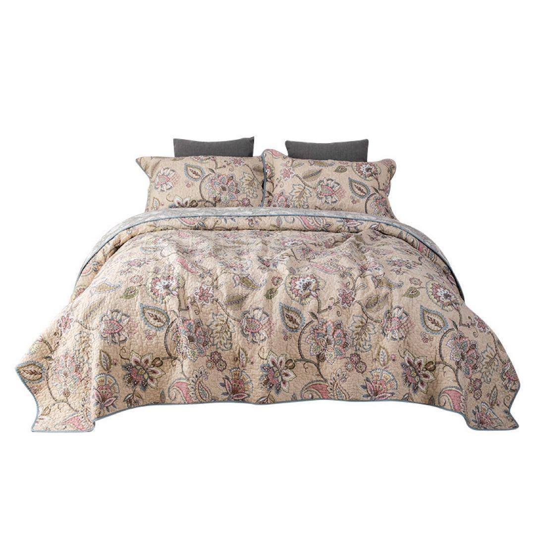 キルトベッドカバー3点セット綿マルチカバー キルティング 204