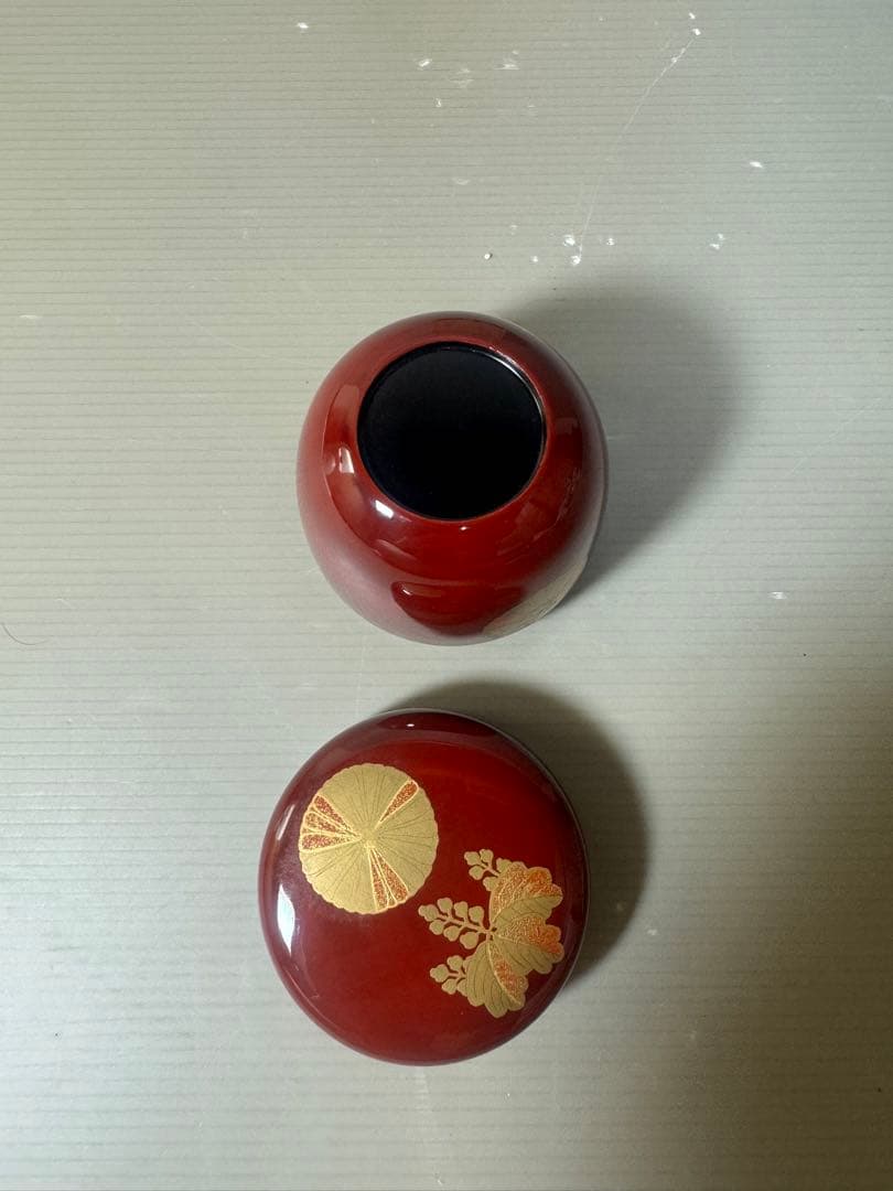 2483 【茶道具】道場宗廣作　秋の絵　中棗　未使用