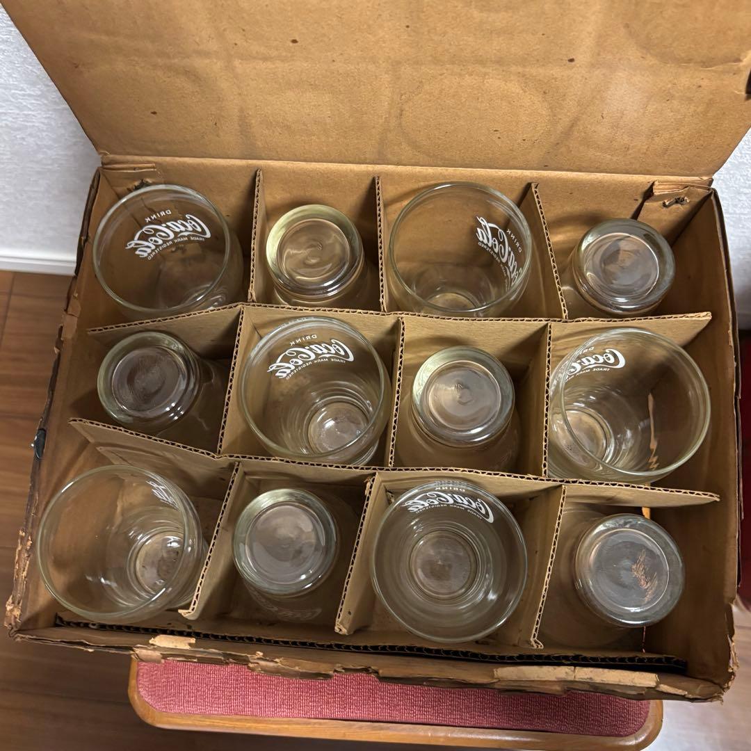 【CocaColaコカコーラ】グラス12個セット✴︎昭和レトロ✴︎箱付き