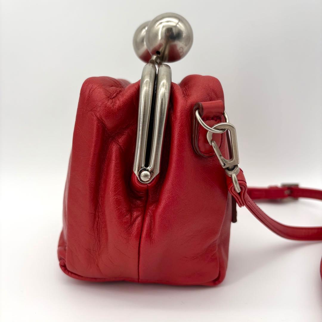 美品 カワカワ ミニショルダーバッグ がま口 スクエア ポシェット レアカラー